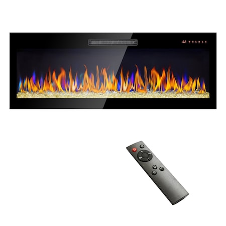 Edendirect 50 in. Wall Mount Electric Fireplace with remote and multi color flame & emberbed ZR-W1769103305