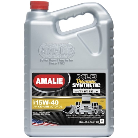 Amalie 1 gal XLO Ultimate 15W40 Semi-Synthetic Motor Oil - Set of 4 AMA160-79107-36