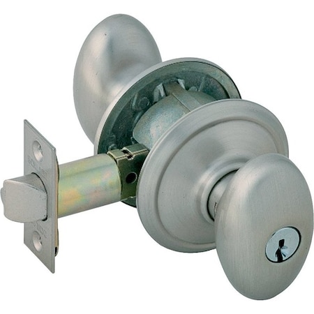 Schlage Siena Series Keyed Entry Lock, Solid Brass, Satin Nickel F51A V SIE619