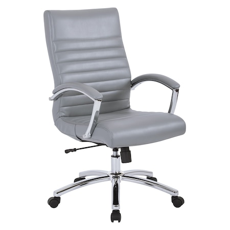 Office Star Products FL Series Executive Mid-Back Chair, Grey FL92017C-u42