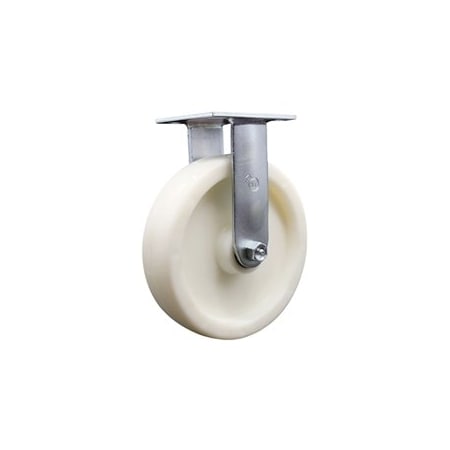 Service Caster 8 Inch Nylon Wheel Rigid Caster with Roller Bearing SCC-30R820-NYR