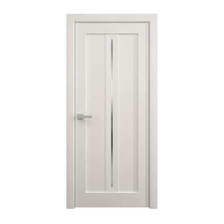 Sartodoors Interior Solid French Door 42 x 80 inches, Ego 5014 Painted White Oak, Single Regular Panel Frame EGO5014ID-PWO-42