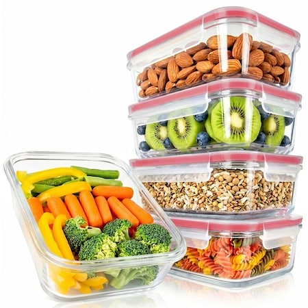 Nutrichef 10-Piece Glass Food Containers NCCLX5R9