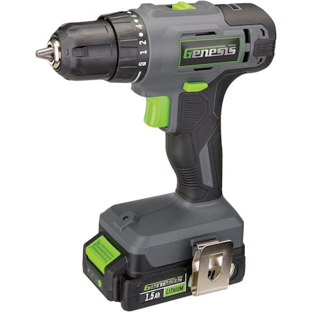 Genesis 20V 3/8'' 2-Speed Cordless Drill/Driver Kit with 1.5 Ah Battery & Charger GLCD2038B