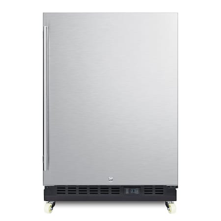 Summit Commercial 24in Wide Built-In Mini Reach-In Beverage Center with Dolly SCR610BLSDRI