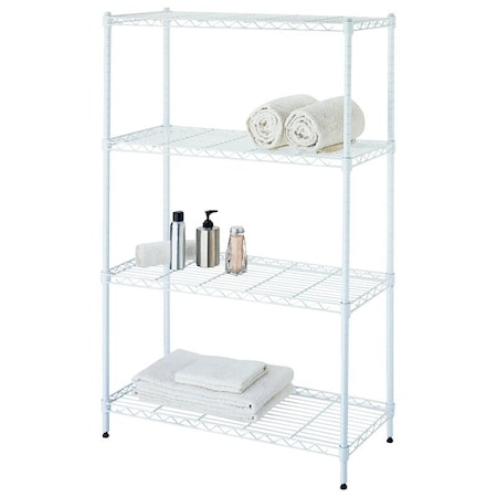 Simple Spaces Simple Spaces 4-Tier Shelf Stacker, 48-1/4 In L X 31 In W X 13 In D, White SS-JR0404-WH