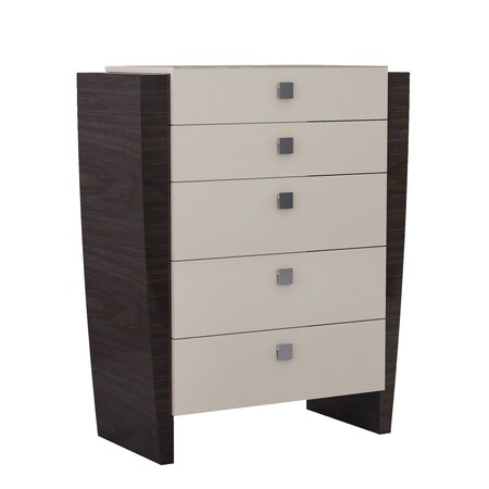 Homeroots 48" Refined Beige High Gloss Chest 329661