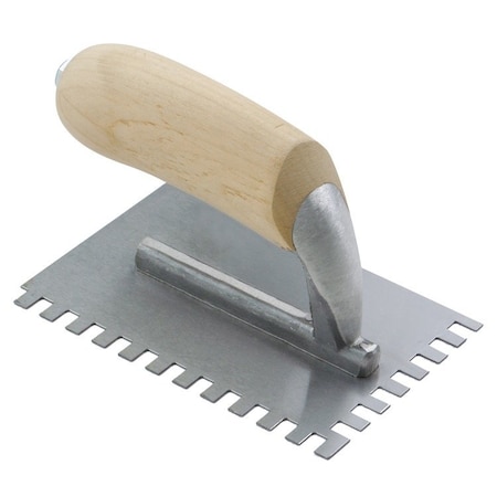 Kraft Tool Kraft Tools 1/4"x1/4"x1/4" Square-Notch Midget Trowel with Wood Handle ST394