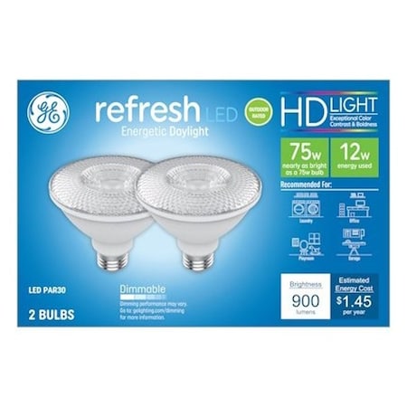 Ge Industrial Solutions LED Bulb, Flood/Spotlight, PAR30 Lamp, E26 Lamp Base, Dimmable, Clear, Daylight Light, 2PK 43095