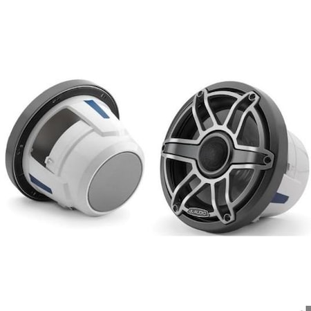 Jl Audio 8.8in Marine Speakers, Sport Grille, Gunmetal Trim, Titanium Grille, 93610, 010-03079-00, 2PK 93610/010-03079-00