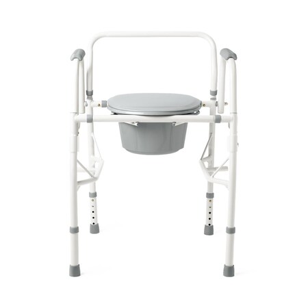 Medline Steel Drop-Arm Commode, 350 lb. Weight Capacity G1-301DX1