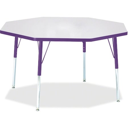 Jonti-Craft Berries Octagon Activity Table, 48 in. x 48 in., A-height, Freckled Gray/Purple/Gray 6428JCA004
