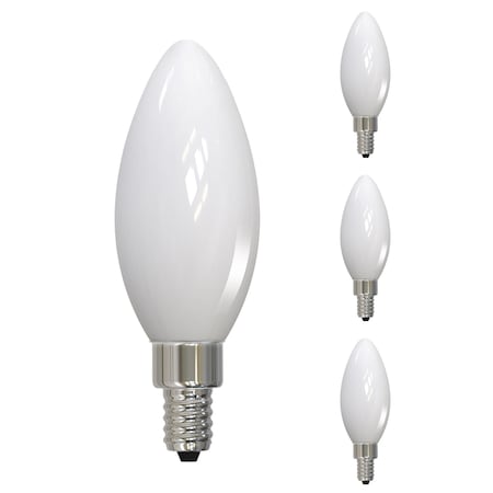 Bulbrite 60w B11 Milky Dimmable (E12) Candelabra Scrw Bse Decorative Filament Milky LED Lght Bulb, 2700K, 4PK 861925