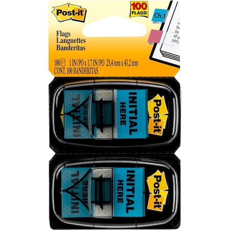 Post-It reg Message Flags 2 Dispensers, Blue MMM680IH2