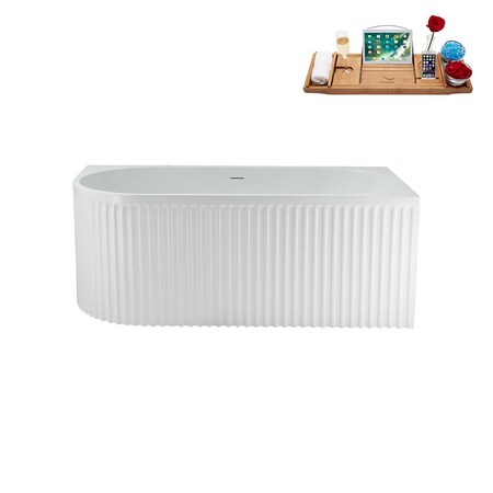Streamline 59.1 in L, 28.3 in W, Glossy White, Acrylic, Center N4040BGM