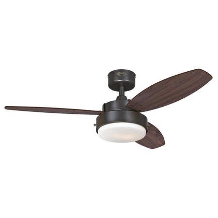 Brightbomb 42 in. Oil Rubbed Bronze Finish Reversible Blades Opal Frosted Glass, Walnut & Family Oak BR2690157