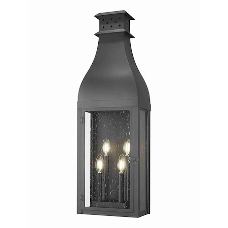 Z-Lite Toulouse Sand Black 4 Light Outdoor Wall Light 5030XL-BK