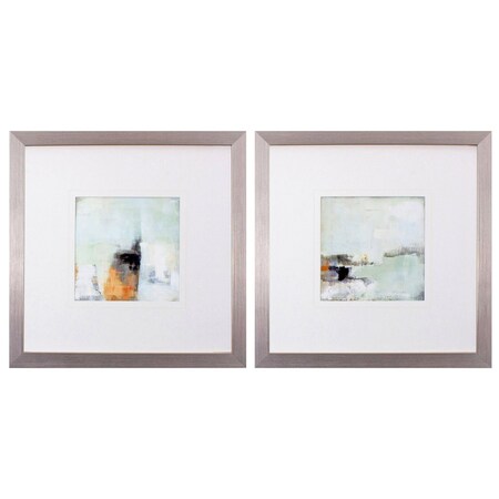 Homeroots Set Of Two Bay View Mornin Silver Framed Print Wall Art, 2PK 484213