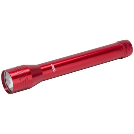 Powerzone Flashlight, AA Battery, LED Lamp, 150 Lumens, 60 m Beam Distance, 1.5 hrs Run Time, Red 12164S