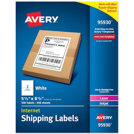 Avery Shipping Address Labels, Laser and, PK500 95930