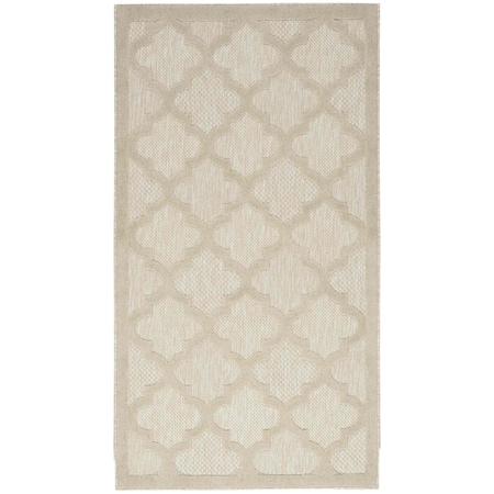 Homeroots 2' X 4' Cream And Beige Geometric Indoor Outdoor Area Rug 573851
