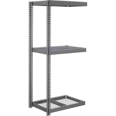 Global Industrial 3 Shelf, Heavy Duty Boltless Shelving Add On, 48"W x 24"D x 96"H, Wire Deck B3164651