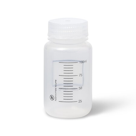 United Scientific UniStore Graduated Wide Mouth Bottles, PP, 125 mL, 12PK 33700