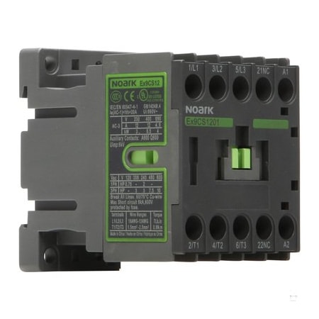 Noark Mini contactor - Ex9CS - 9A - 120Vac (50/60Hz) - 3P (3NO) - 1NO aux. contact EX9CS0910G7