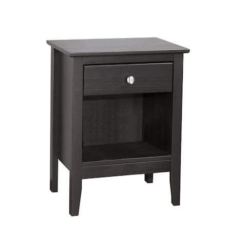 Adeptus Usa Easy Pieces - Single Drawer End Table/Nightstand with Cubby Black 77242