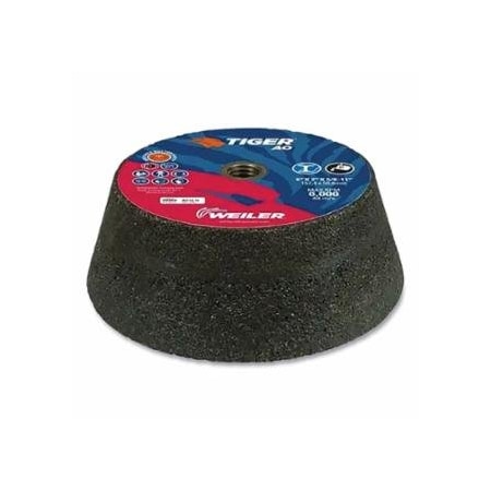Weiler Tiger Flaring Cup Wheel, 6 in/4-3/4 in dia x 2 in Thick x 5/8 in-11 Arbor, 1-1/2 in Rim, 16, 5PK 804-68360