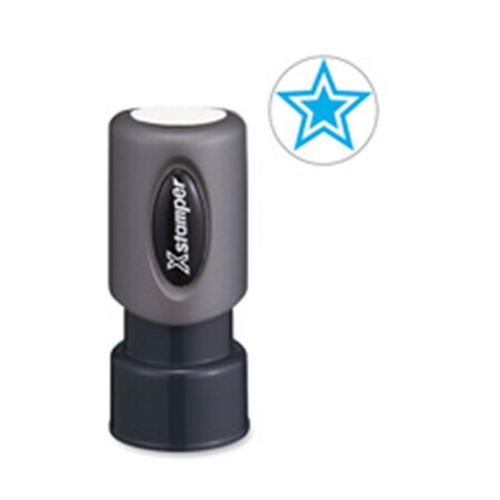 Shachihata Specialty Stamp-.63 in.- Preinked Star Shape-Light Blue XST11421