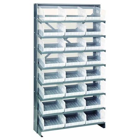 Quantum Storage Systems SINGLE SIDED PICK RACK W/24 BINS CLEAR QPRS-209CL