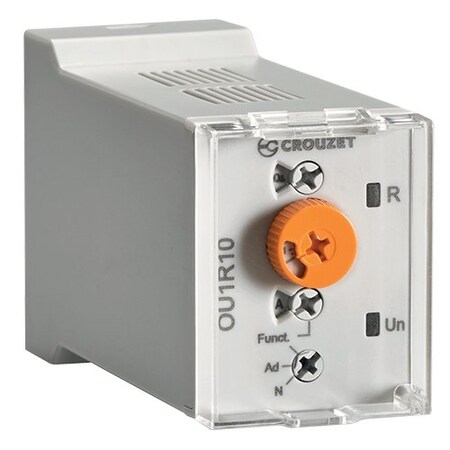 Crouzet Syr-Line Plug-In Timer OU1R, 12-240 VAC/DC, 1 C/O, 10 A, 0.5 - 10 days, 35 mm, 5PK OU1R10MV1