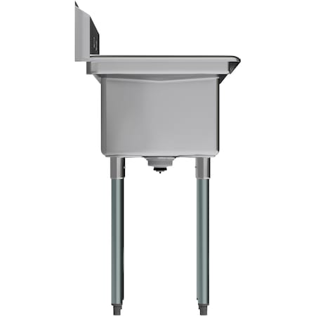 Amgood 38 in. x 22 in. Stainless Steel One Compartment Sink with 16 in. x 14 in. Bowl and Dual 12 in. Drainboards AMG SINK S1C-141611-12LR-NF-Z