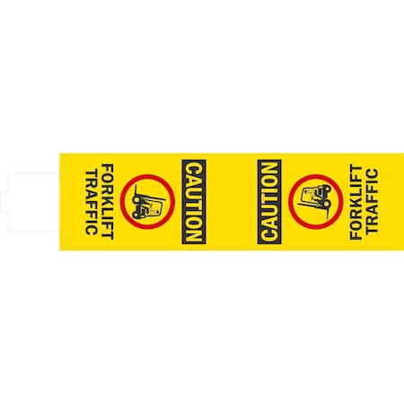 Lyle Caution Forklift Traffic Reversed: Caution, 11x20, Non-Reflective, Yellow G-1930-NC_11x20