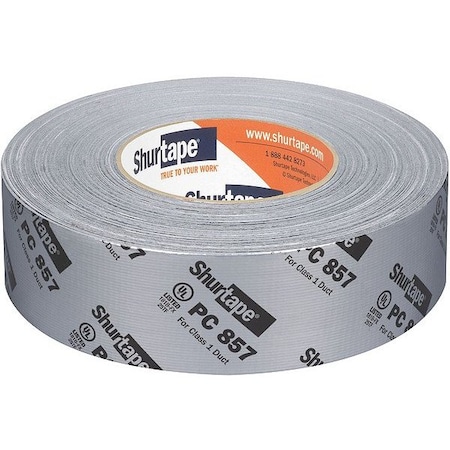 Shurtape Duct Tape, Gray, 60-1/8 yd L, 1-7/8 in W 201887