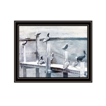 Homeroots Birds on the Pier Black Framed Print Wall Art 529616