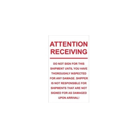 Bubblefast 6 x 10'' - ''Attention Receiving - Do Not Sign For This Shipment'' Labels BFDL2451