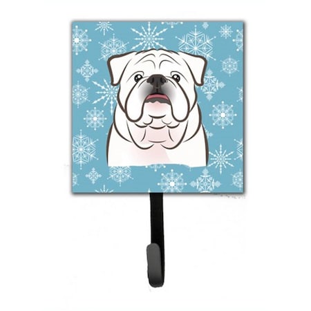 Carolines Treasures Snowflake White English Bulldog Leash and Key Holder BB1654SH4