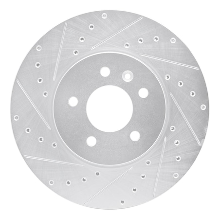 Dynamic Friction Co DFC Brake Rotor - Drilled and Slotted - Silver 631-46035L