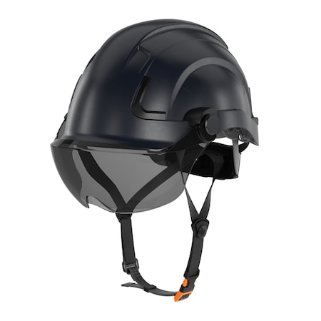 Defender Safety H2-EH Safety Helmet w/ Tinted Visor - Type 2 Class E, ANSI Z89 and EN12492 rated, Black H2-EH-06DV