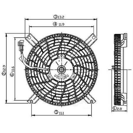Global Parts Distributors Electric Cooling Fan Assembly 2811403