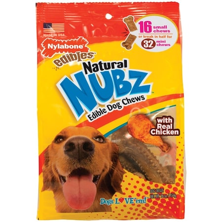 Nylabone Natural Nubz Chicken Small Dog Treats, 16PK NEN201M16W