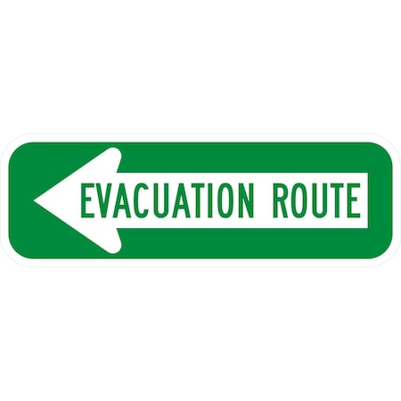 Lyle Evacuation Route (Left Arrow), 18x6, High Intensity Prismatic, White G-11416-HI_18x6