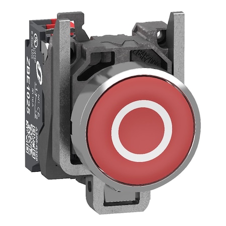 Schneider Electric Push Button Operator, 22 mm, 1NC, Red XB4BA43225