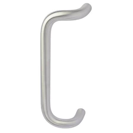 Rockwood 90 Degree Offset Door Pull, 1in Diameter Pull, 12in Center to Center, Satin Chrome Finish BF158 US26D