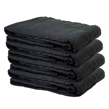 Mytee Products 48 inx48 in Black Sound Dampening Moving Blanket w/ Grommets - Cotton/Woven, 4PK MB-SB4848-1x4