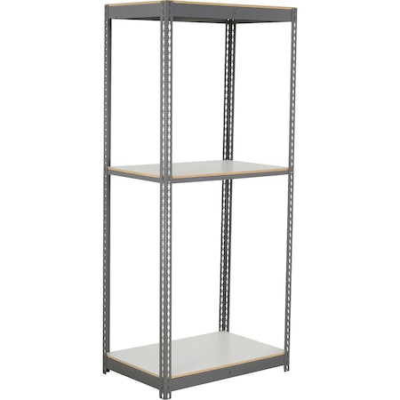 Global Industrial 3 Shelf, Commercial Duty Boltless Shelving Starter, 48"Wx12"Dx96"H, Laminate Deck B3165806