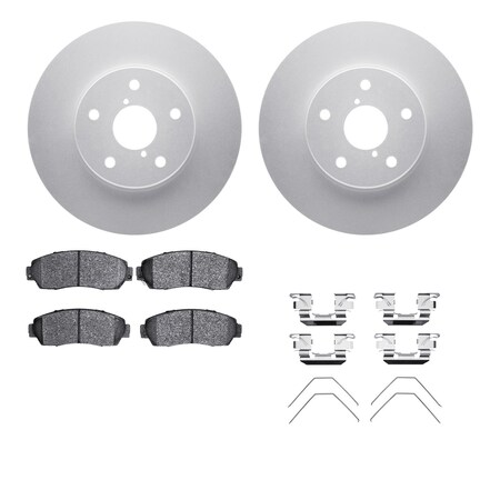 Dynamic Friction Co DFC GEOSPEC Coated Rotors with 5000 Brake Pads - Ceramic and Hardware 4512-13071