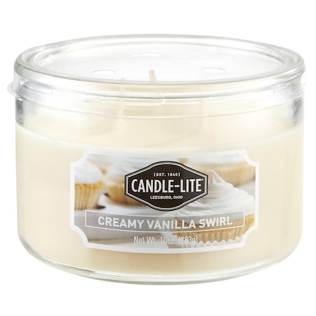 Candle-Lite Scented Candle, Creamy Vanilla Swirl Fragrance, Ivory Candle 1879553
